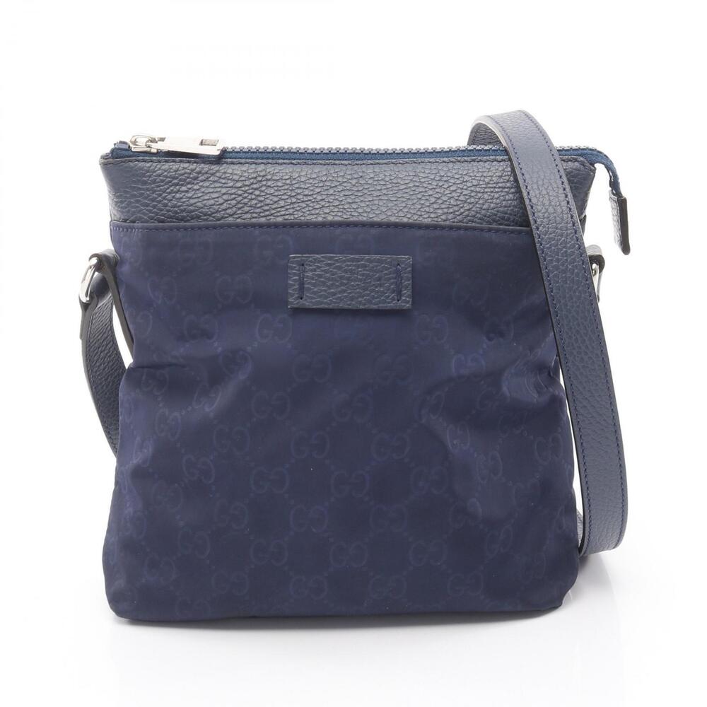 Gucci GG shoulder bag leather Navy Blue
